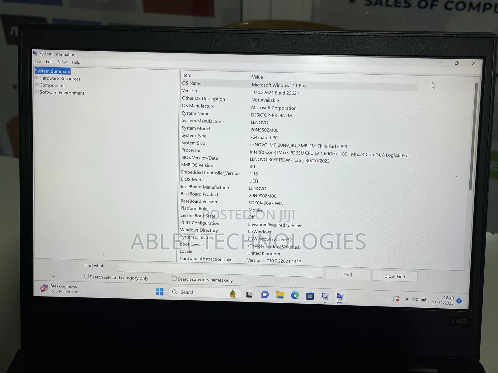 Laptop Lenovo ThinkPad E485 8GB Intel Core i5 SSD 256GB