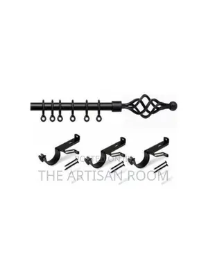 2m Black Curtain Rod