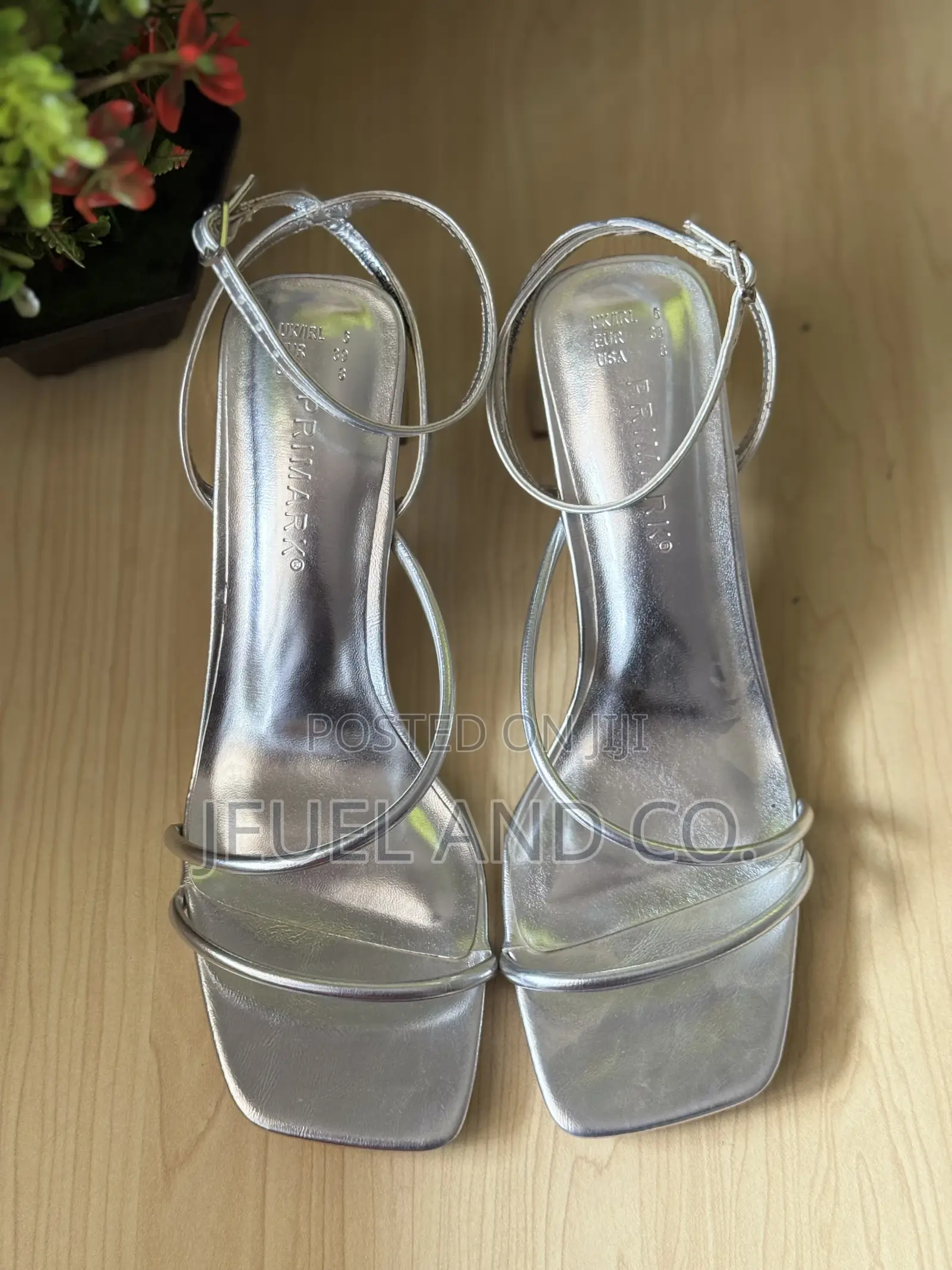 Original Primark Metallic Silver Strappy Heels From Germany