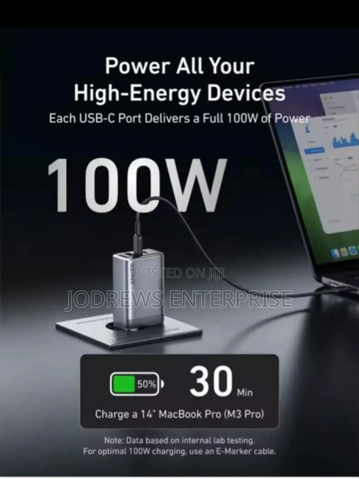 Anker Prime 100w Usb-c 3-port Gan Wall Charger For Phones And Laptops