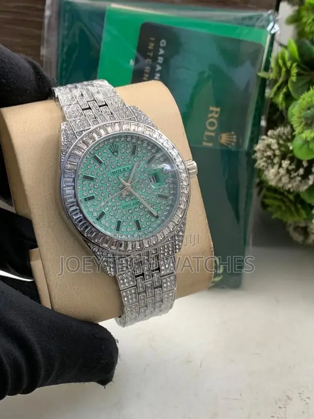 Iced Out Silver Rolex Watch in Accra Metropolitan - Watches
