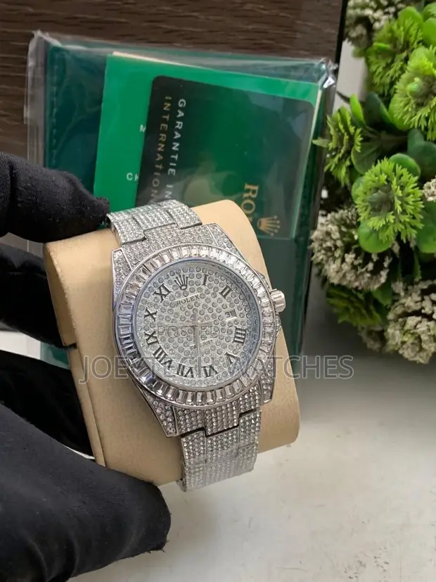 Iced Out Silver Rolex Watch in Accra Metropolitan - Watches