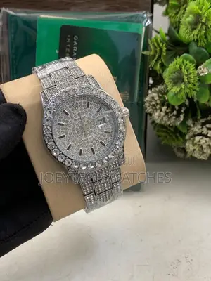 Iced Out Silver Rolex Watch