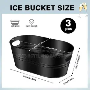 Galvanized Metal Ice Bucket Multifunctional Black/Silver