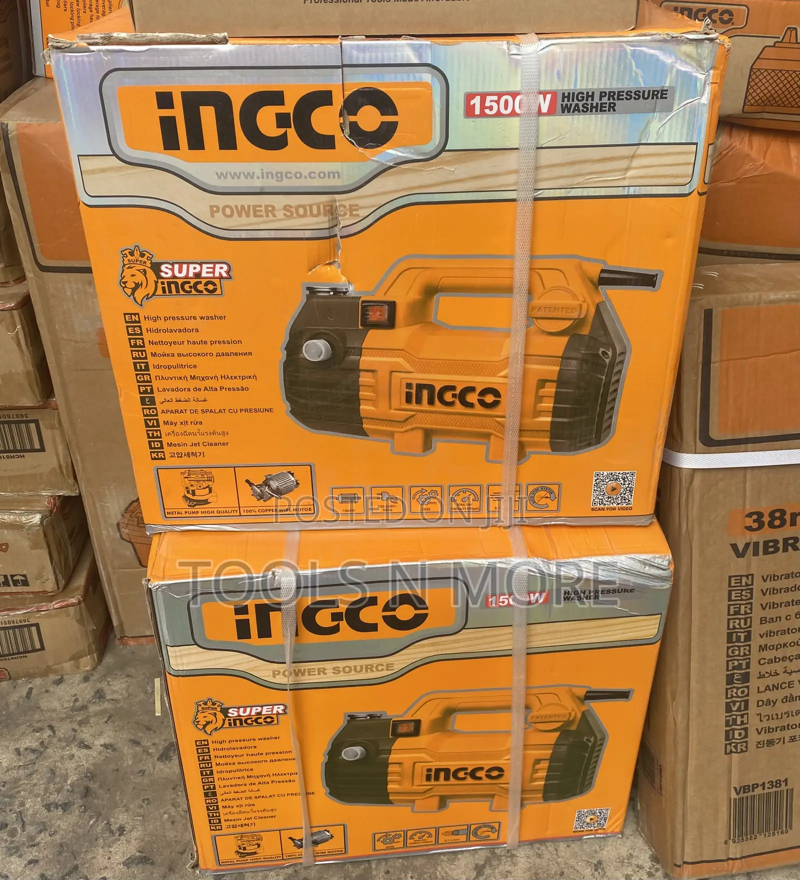 Ingco 1500w High Pressure Washer (Copper Wire Induction Motor)