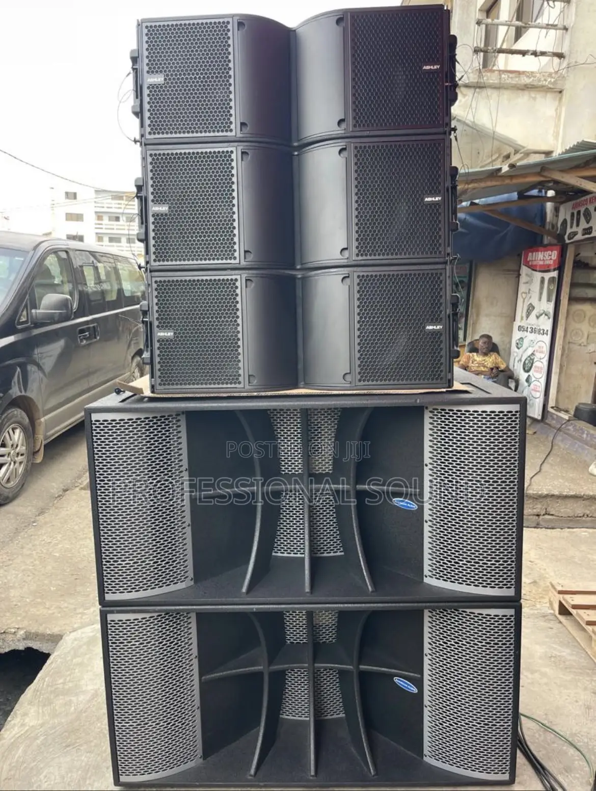 Professional Line Array Speakers and Subwoofers.