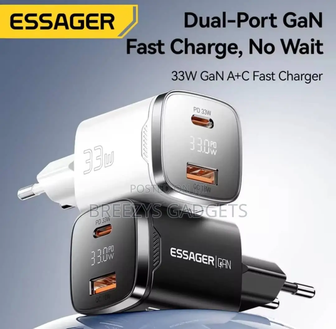Essager 33w Gan Usb Type C Charger Digital Display Pd Fast Charging