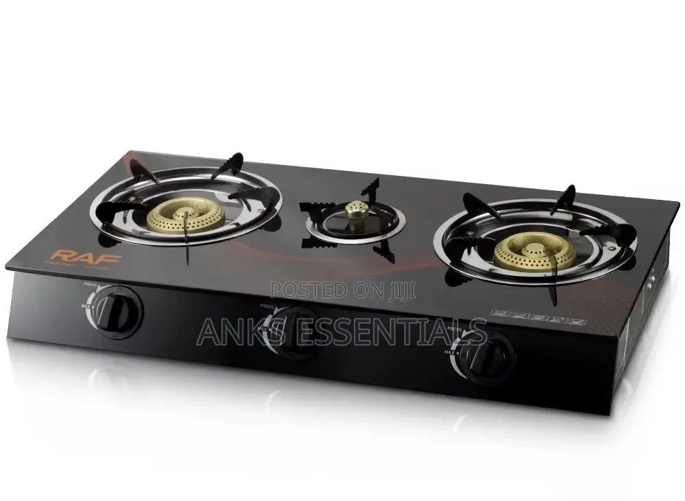 Powerful Raf 3 Burner Gas Cooker – Glass Surface
