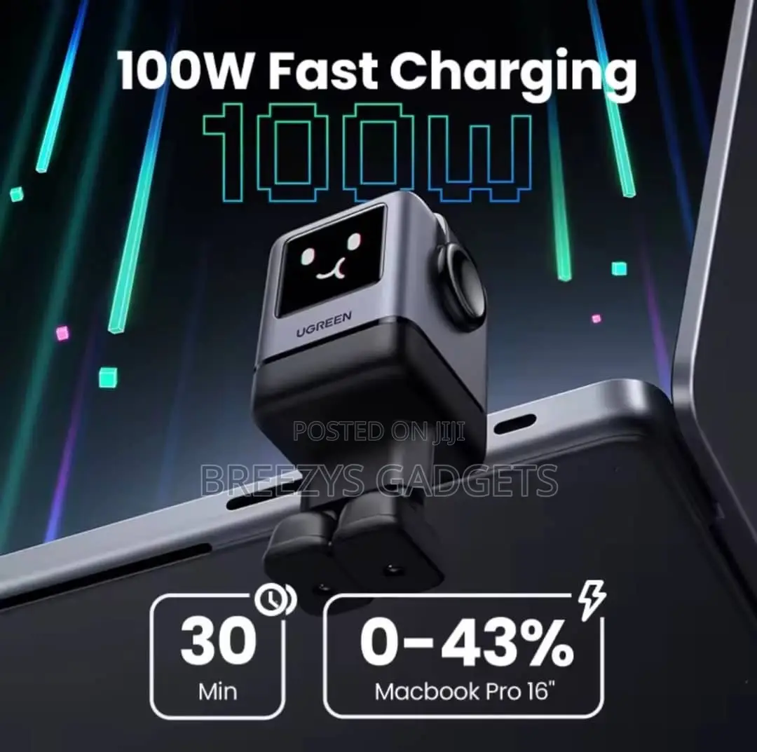 Ugreen Uno 100w Gan Charger Robot Design Qc4.0 3.0 Pps Fast Charger