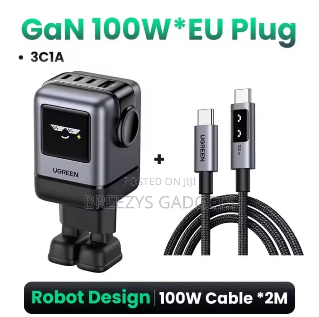 Ugreen Uno 100w Gan Charger Robot Design Qc4.0 3.0 Pps Fast Charger