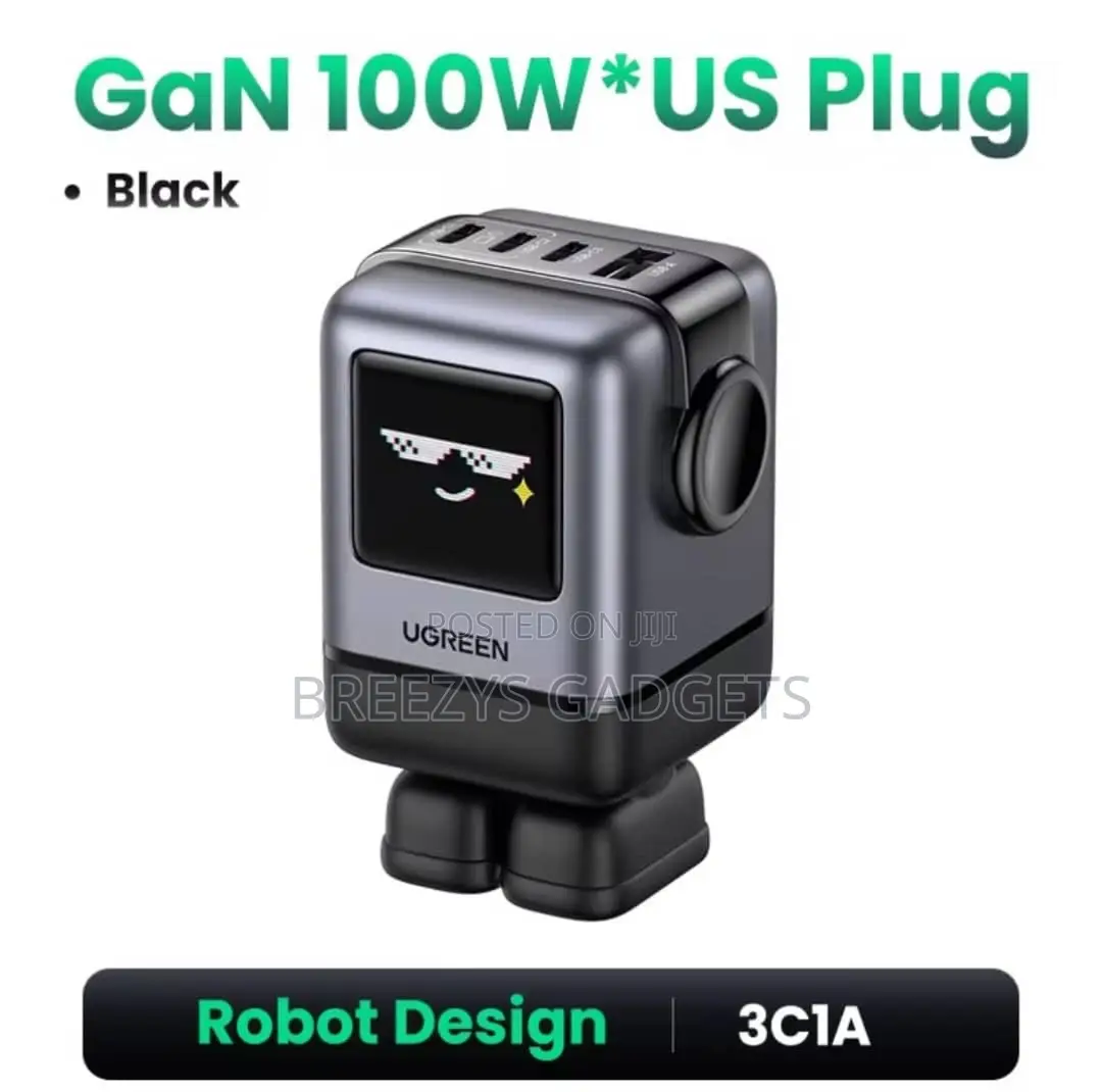 Ugreen Uno 100w Gan Charger Robot Design Qc4.0 3.0 Pps Fast Charger