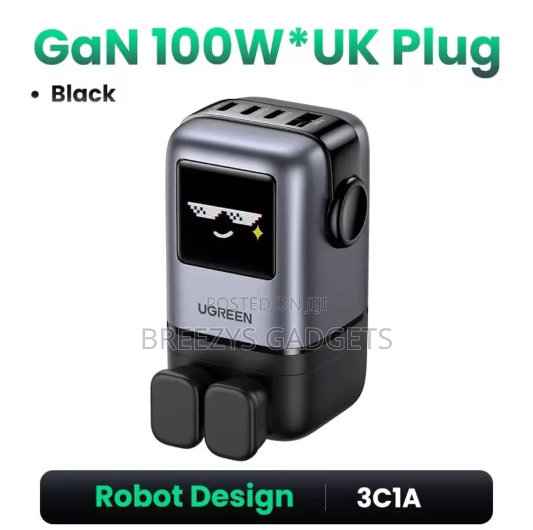 Ugreen Uno 100w Gan Charger Robot Design Qc4.0 3.0 Pps Fast Charger