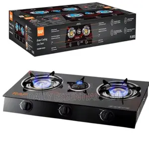 Raf Glass Top Gas Stove – 3 Burner Cooker