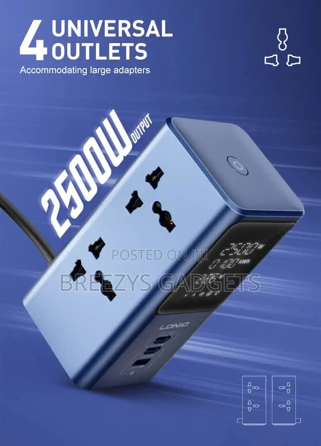 Ldnio Vertical Universal Socket Tower Power Strip Multi Outlets