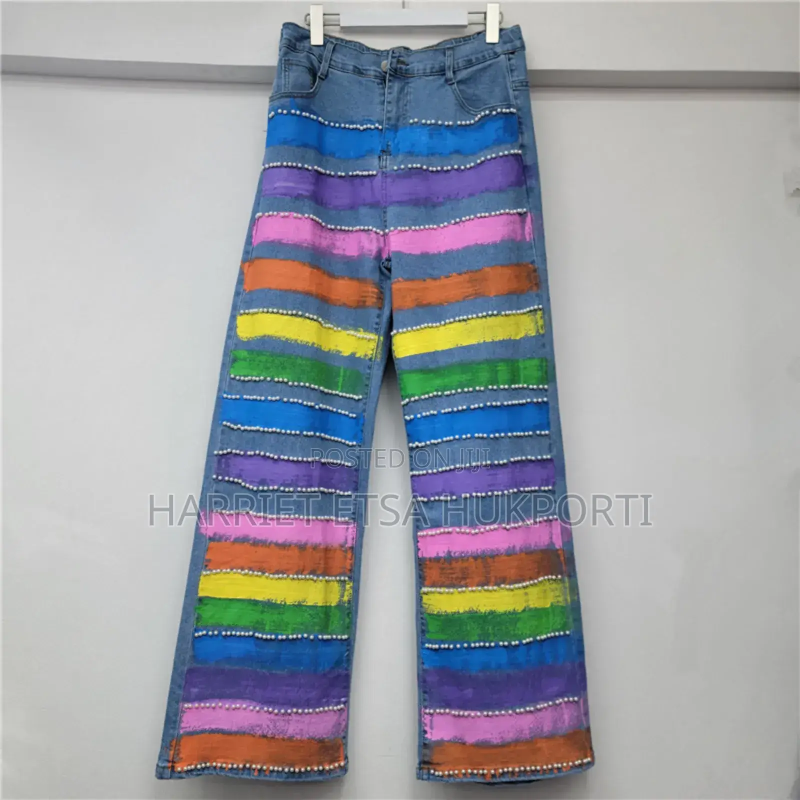 Brand New Palato Rainbow Pearls Jeans Trouser Jacket From Holland