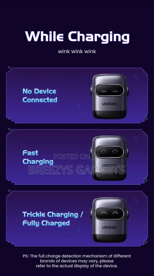 Ugreen 65w Gan Charger Robot Design Qc4.0 3.0 Pps For iPhone Andriod