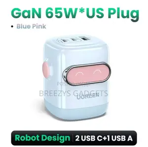 Ugreen 65w Gan Charger Robot Design Qc4.0 3.0 Pps For iPhone Andriod
