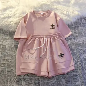 Plain Cotton T-Shirt and Shorts Lounge Set