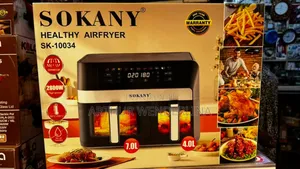 Sokany Double Electric Air Fryer With Touch Screen 2 Baskets, 2800w
