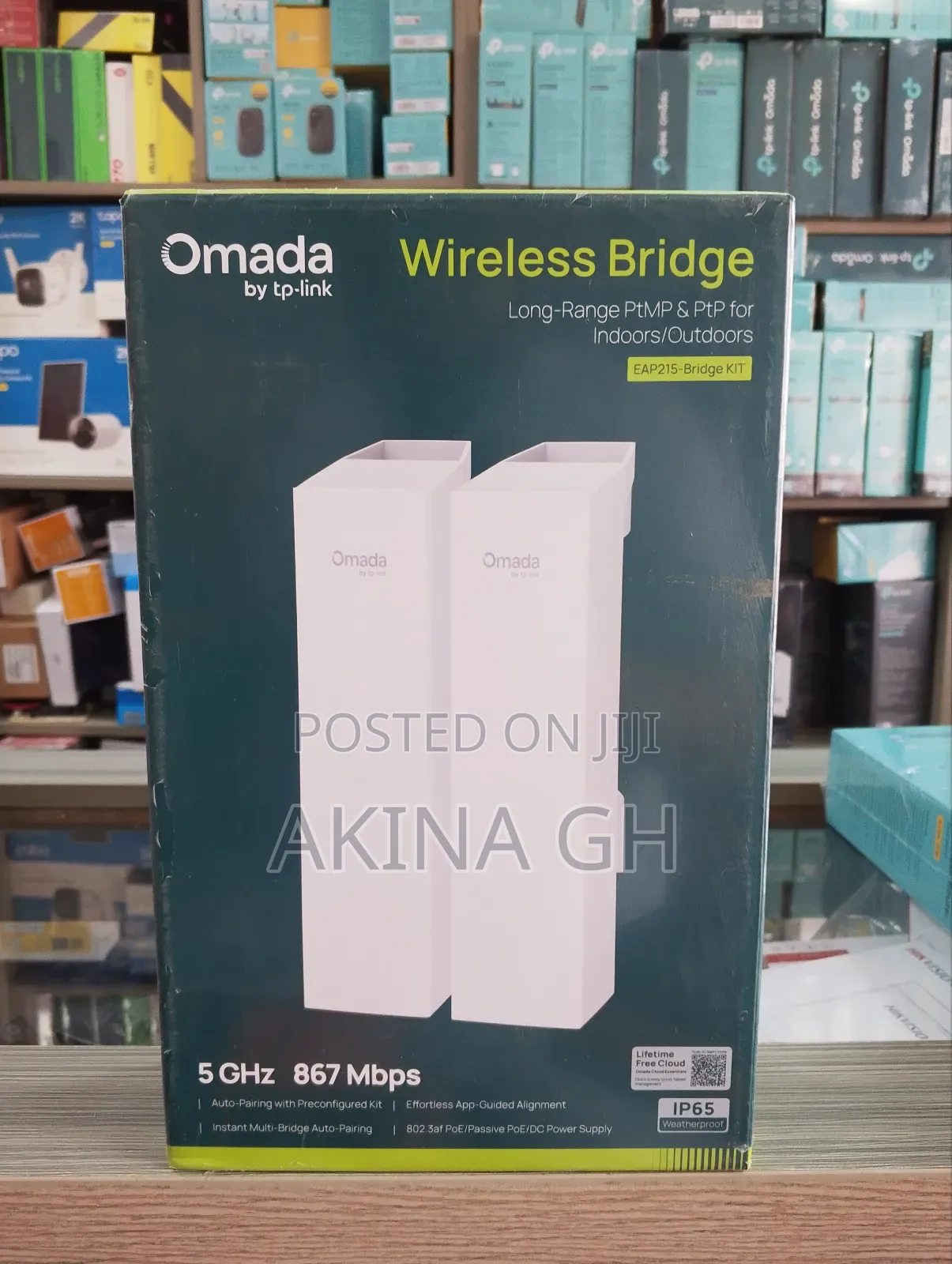 Tp-Link Omada 5ghz 867mbps Long-Range Indoor/Outdoor Eap215 Bridge Kit