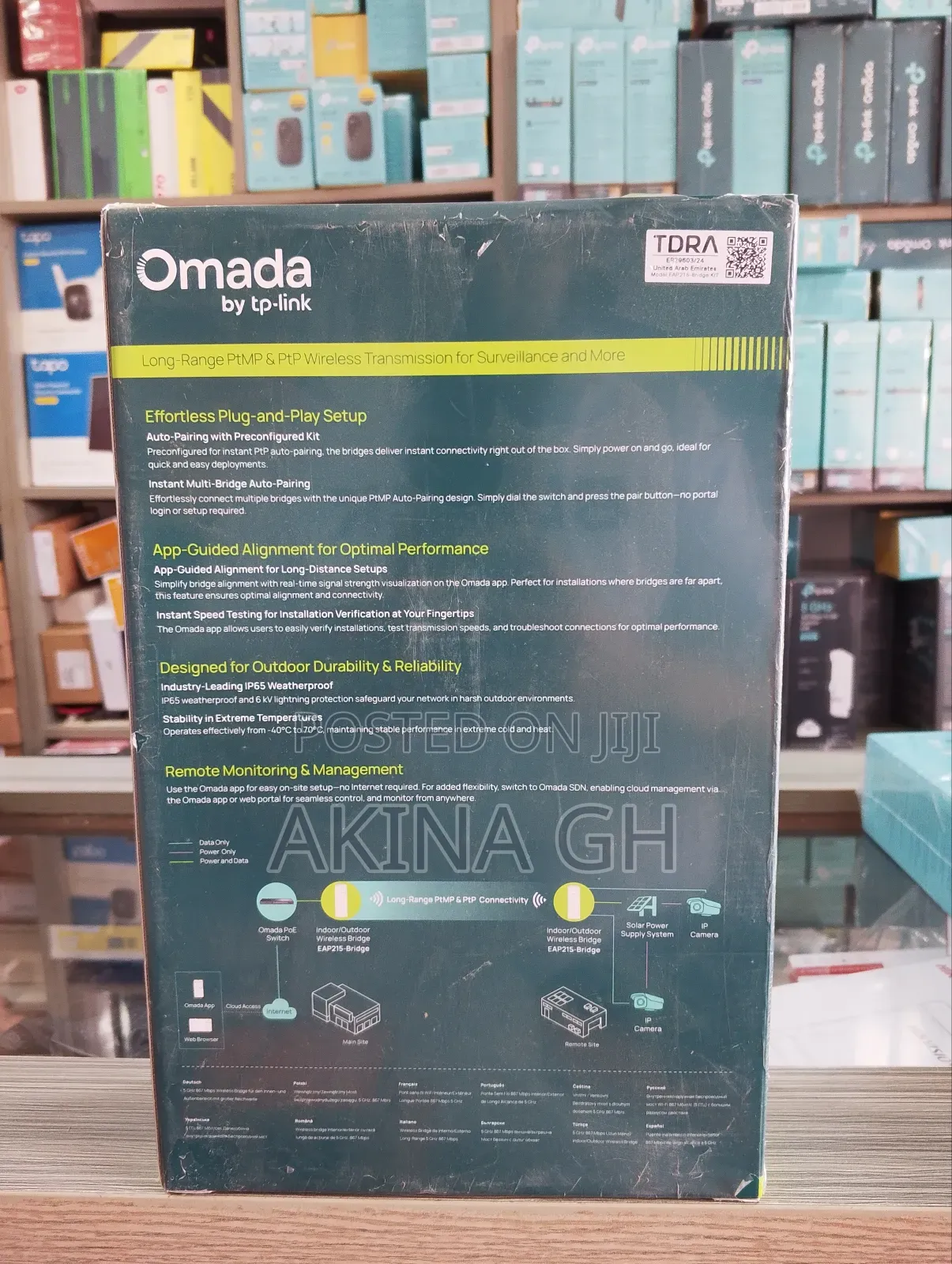 Tp-Link Omada 5ghz 867mbps Long-Range Indoor/Outdoor Eap215 Bridge Kit
