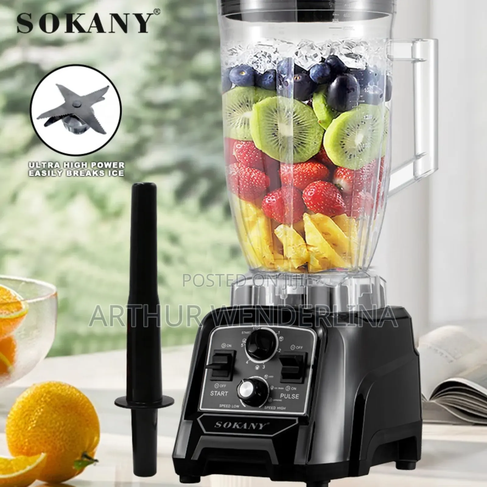6liters Sokany Stainless Steel Electric Commercial Blender.8000watt