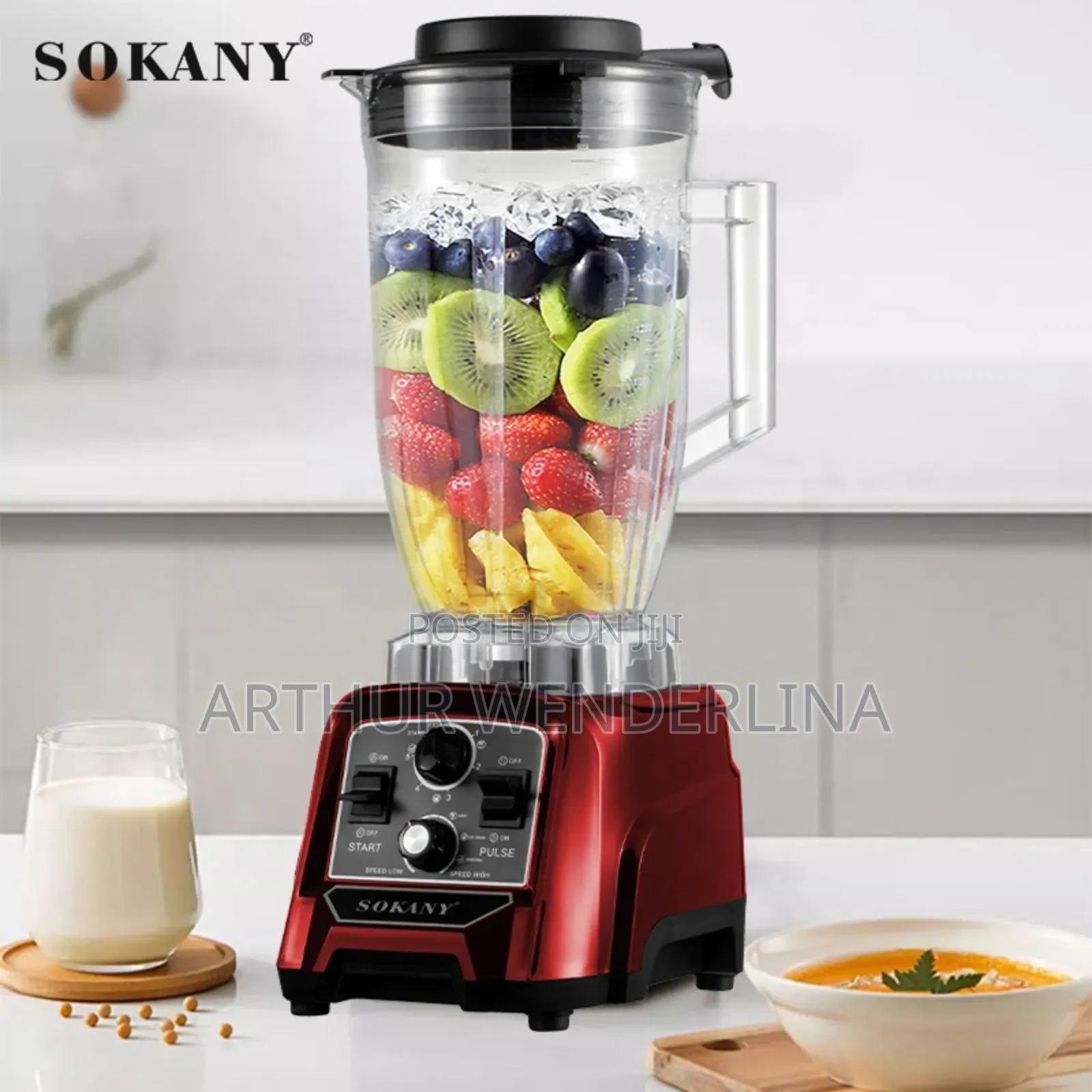 6liters Sokany Stainless Steel Electric Commercial Blender.8000watt