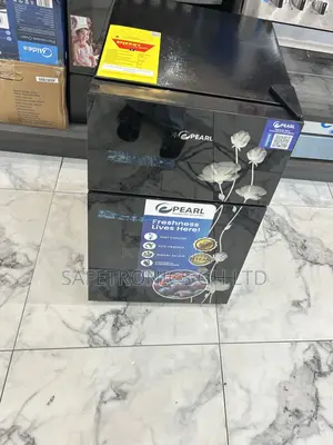 Top Notch Doubledoor Glass Pearl Tabletop Top Mount Fridge