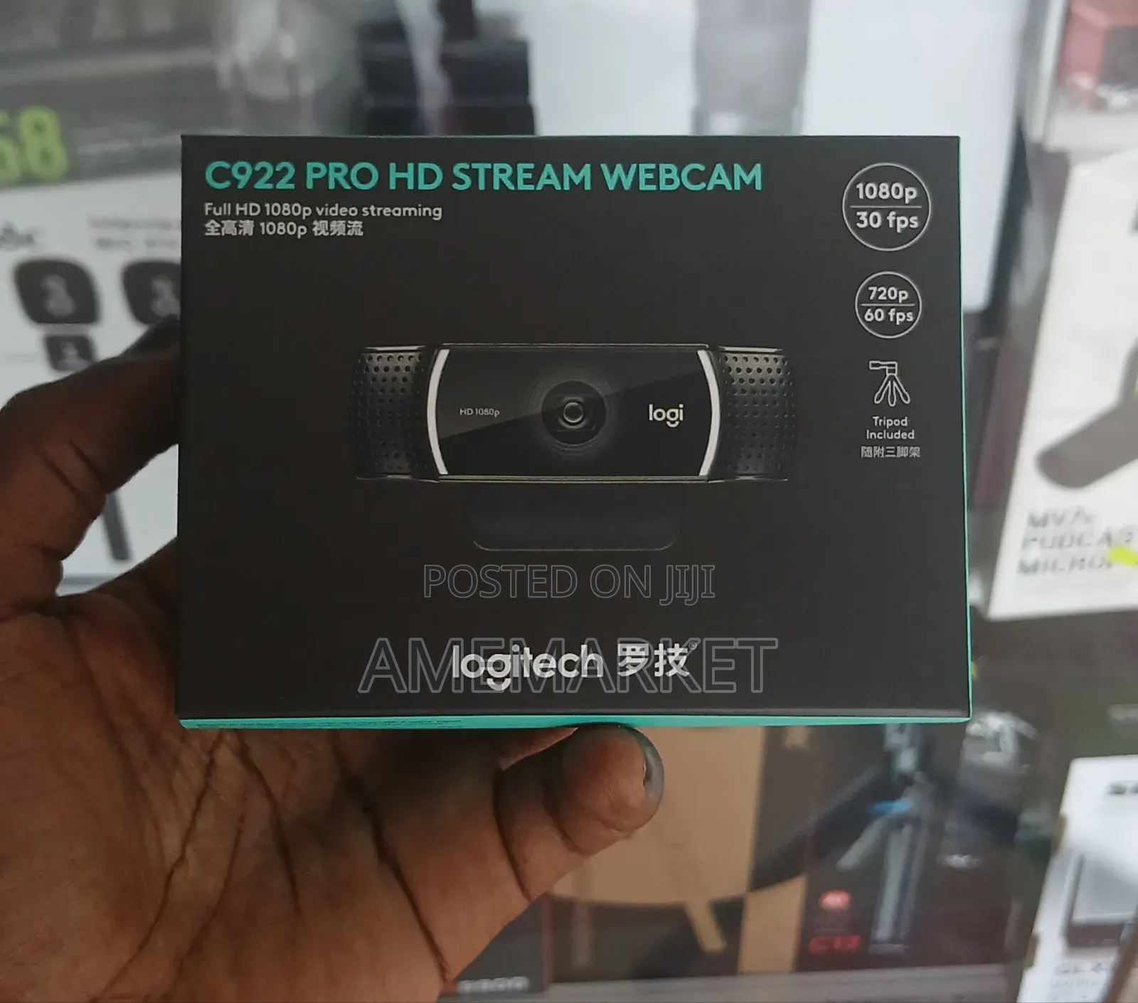 Logitech C922 Pro Webcam, 1080p Camera, Hd Video Streaming Recording