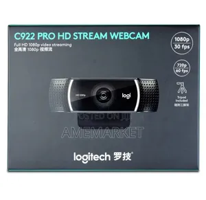 Logitech C922 Pro Webcam, 1080p Camera, Hd Video Streaming Recording