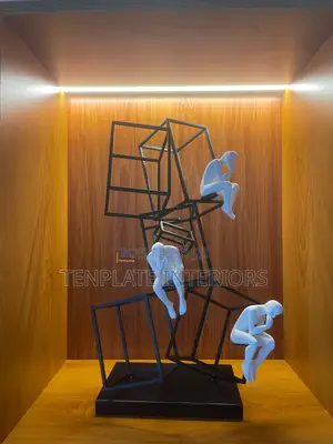 Creative Thinkers On Stack Cubes Sculpture