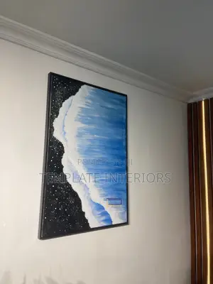 Ocean Wave & Starry Black Sky Art Painting