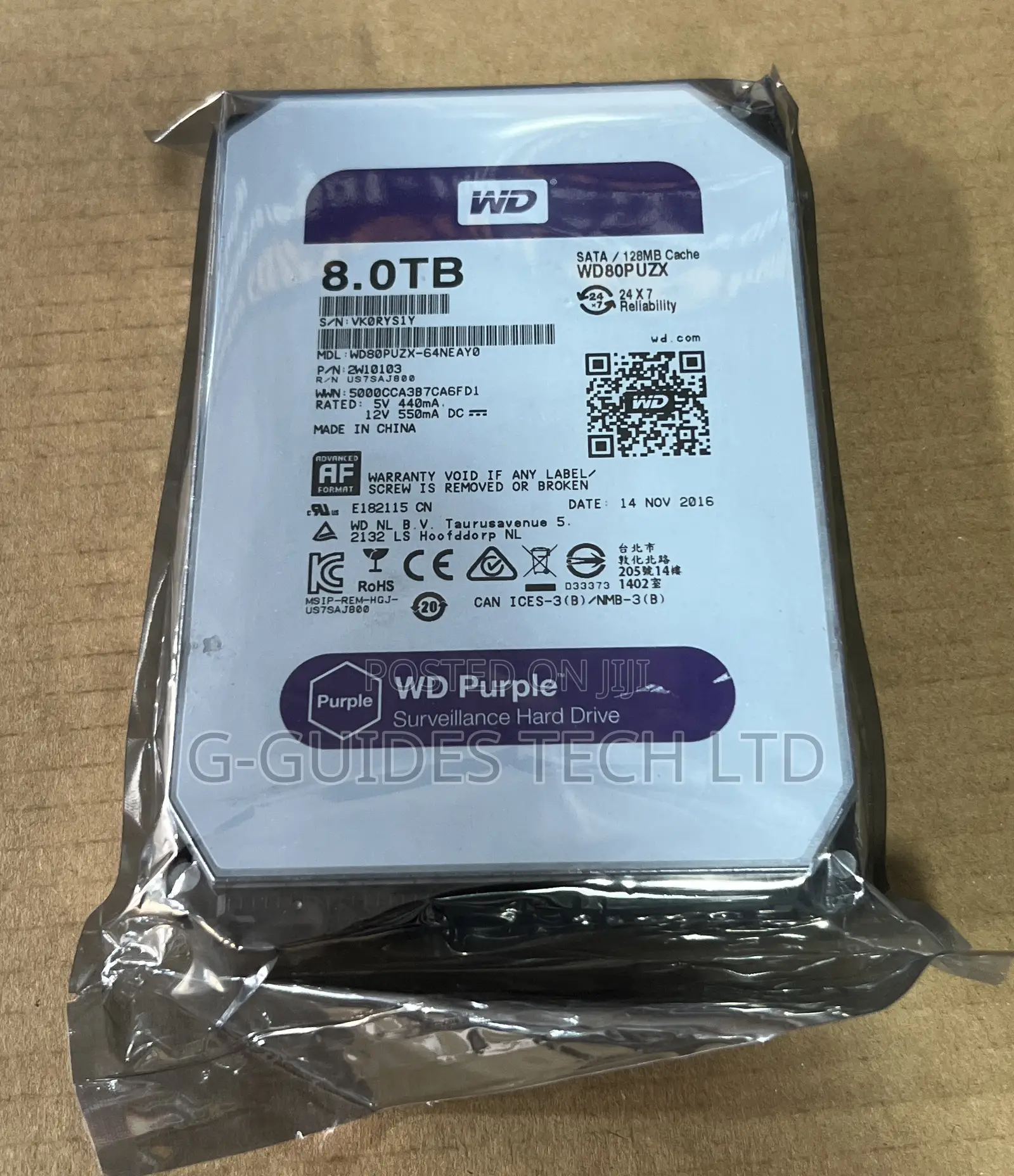 Western Digital (Wd) Purple 8tb Surveillance Hard Drive