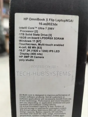 New Laptop HP OmniBook X Flip 16" 16GB Intel Core Ultra 7 SSD 1T