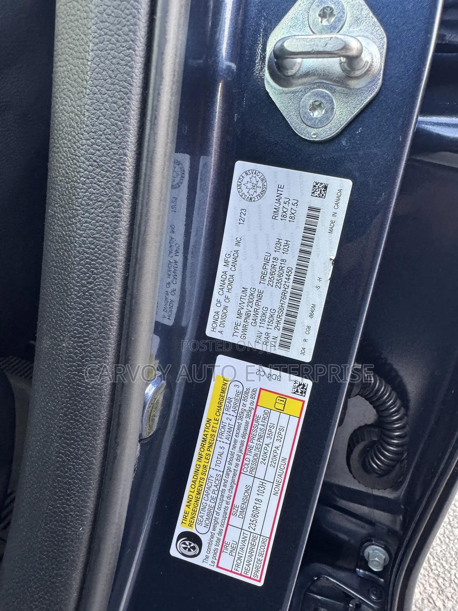 Honda CR-V EX-L AWD w/o BSI 2024 Blue