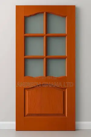 Wooden Door With 6 Panels Glazed Glass
