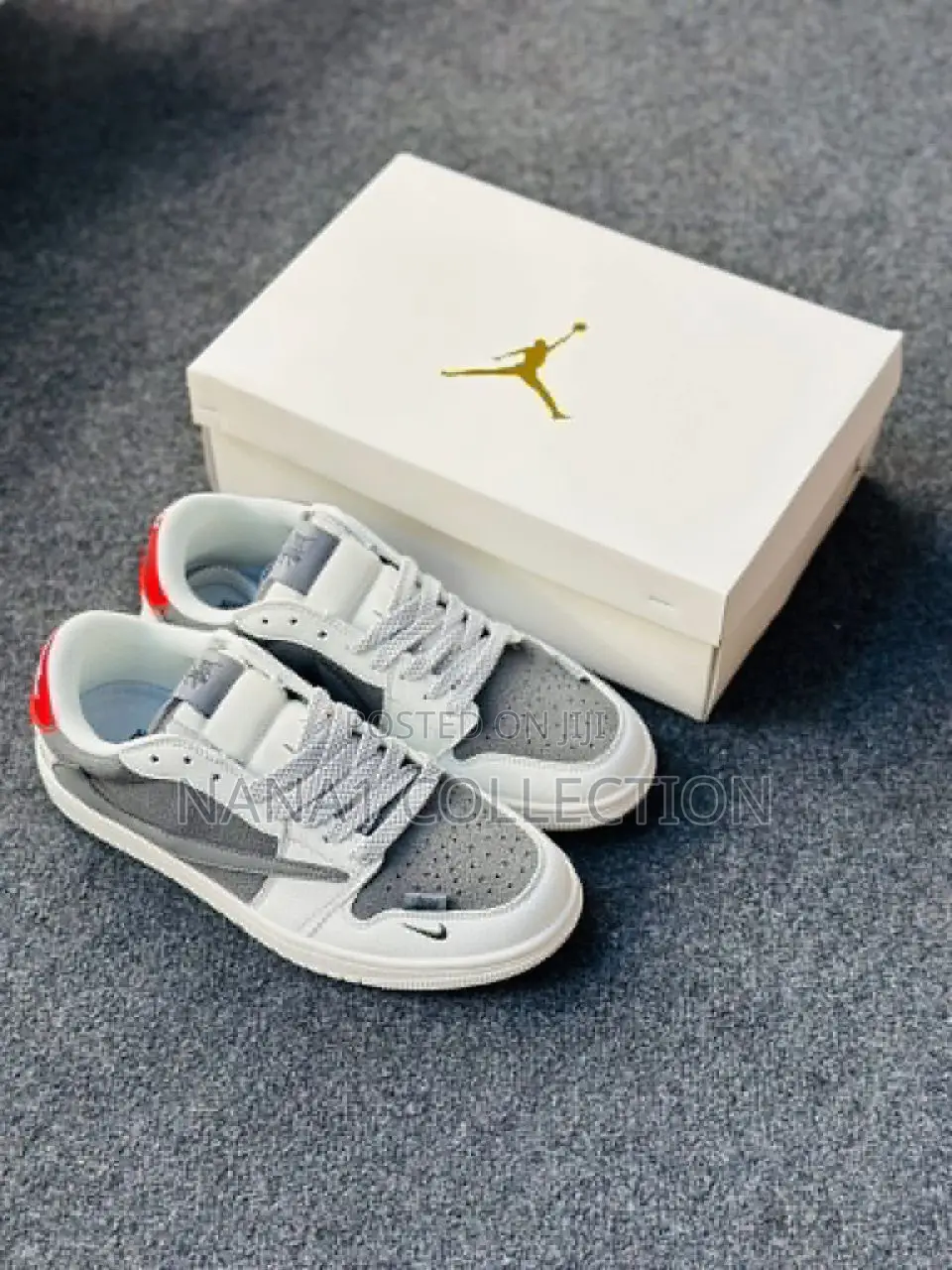 Unisex Travis Scott X Air Jordan 1 Low Light Grey Sneakers