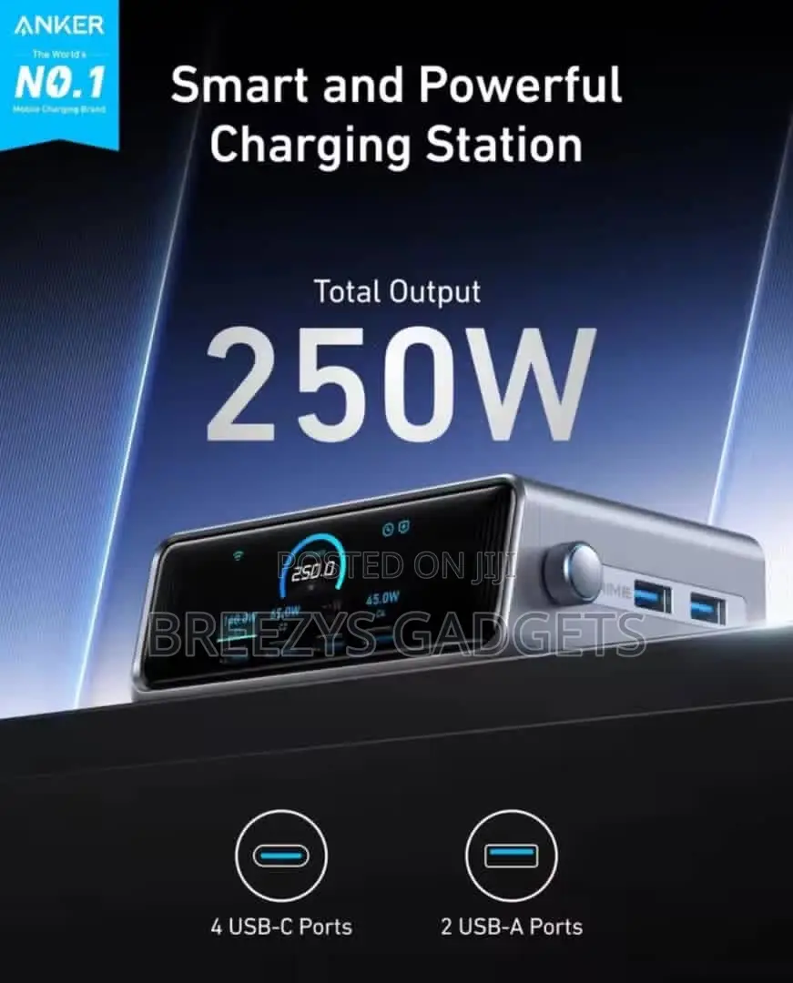 Anker Prime Charger, 250w Gan Prime Usb C Charging Station
