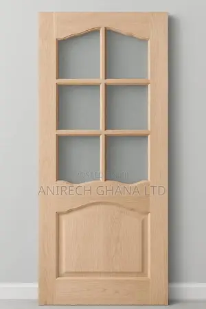 Wooden Door With 6 Panels Glazed Glass