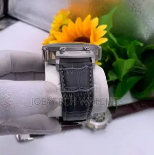 Gray Strap Bvlgari Leather Timepiece