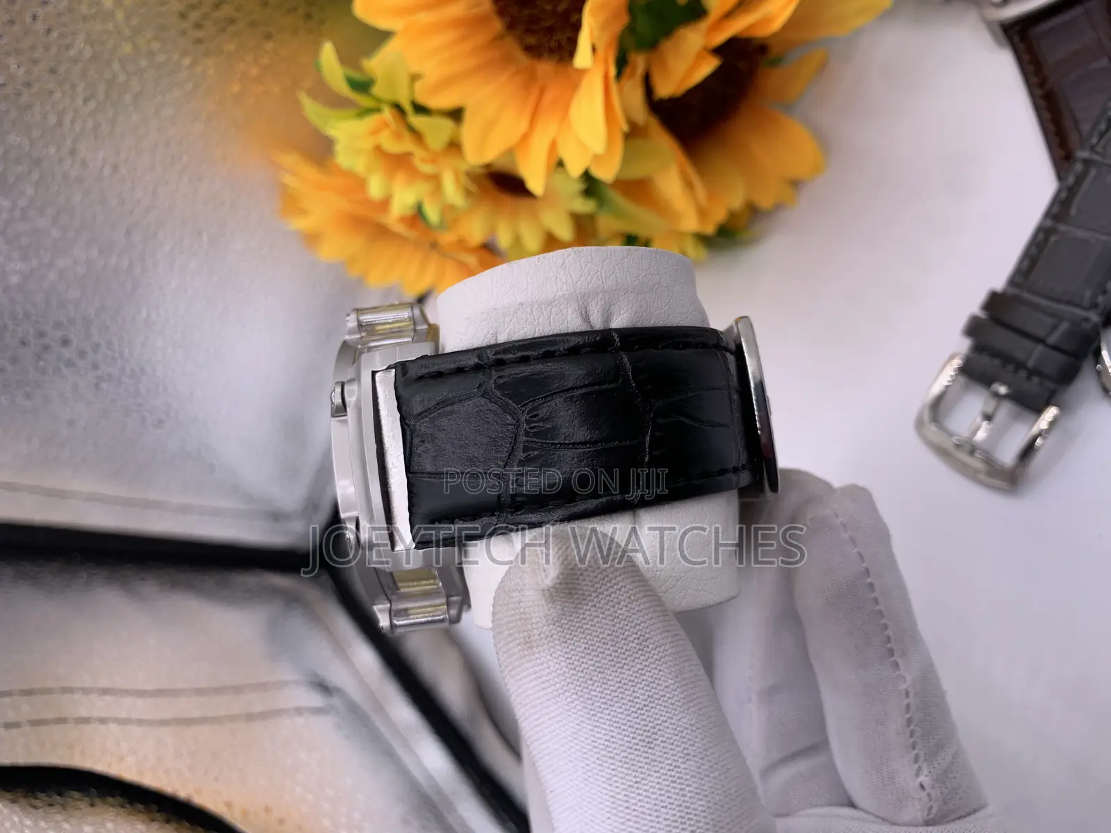Gray Strap Bvlgari Leather Timepiece