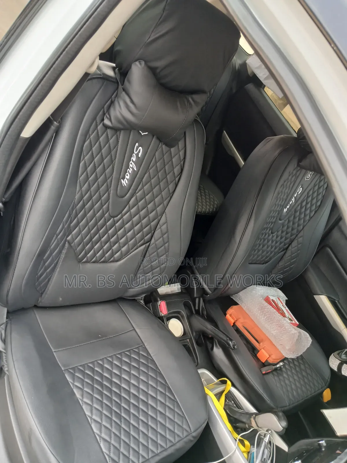 Beautiful Black Seat Cover With Steer Coat & Pillows