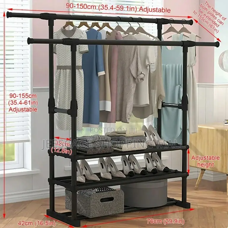 Heavy Duty Clothes Hanging Metal And Adjustable