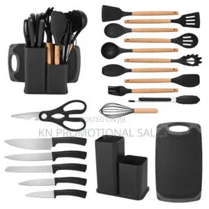Wooden Handle Silicone Kitchenware Set