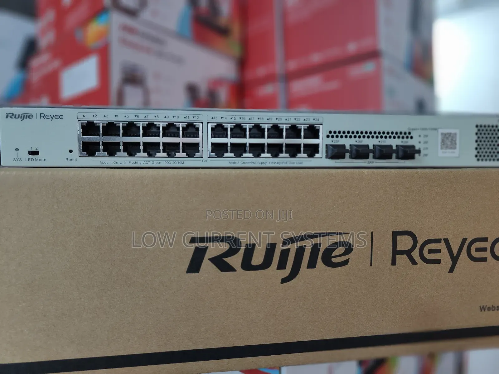 Ruijie 24port Gigabit Cloud Managed Poe+ Switch 4 Sfps 370w