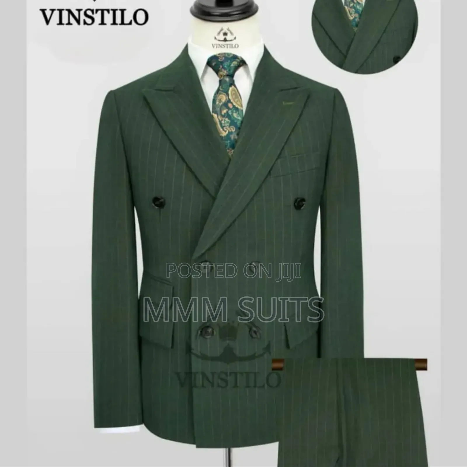 Vinstillo Classic Fashion Turkish Double-Breasted Men Suit With Strap