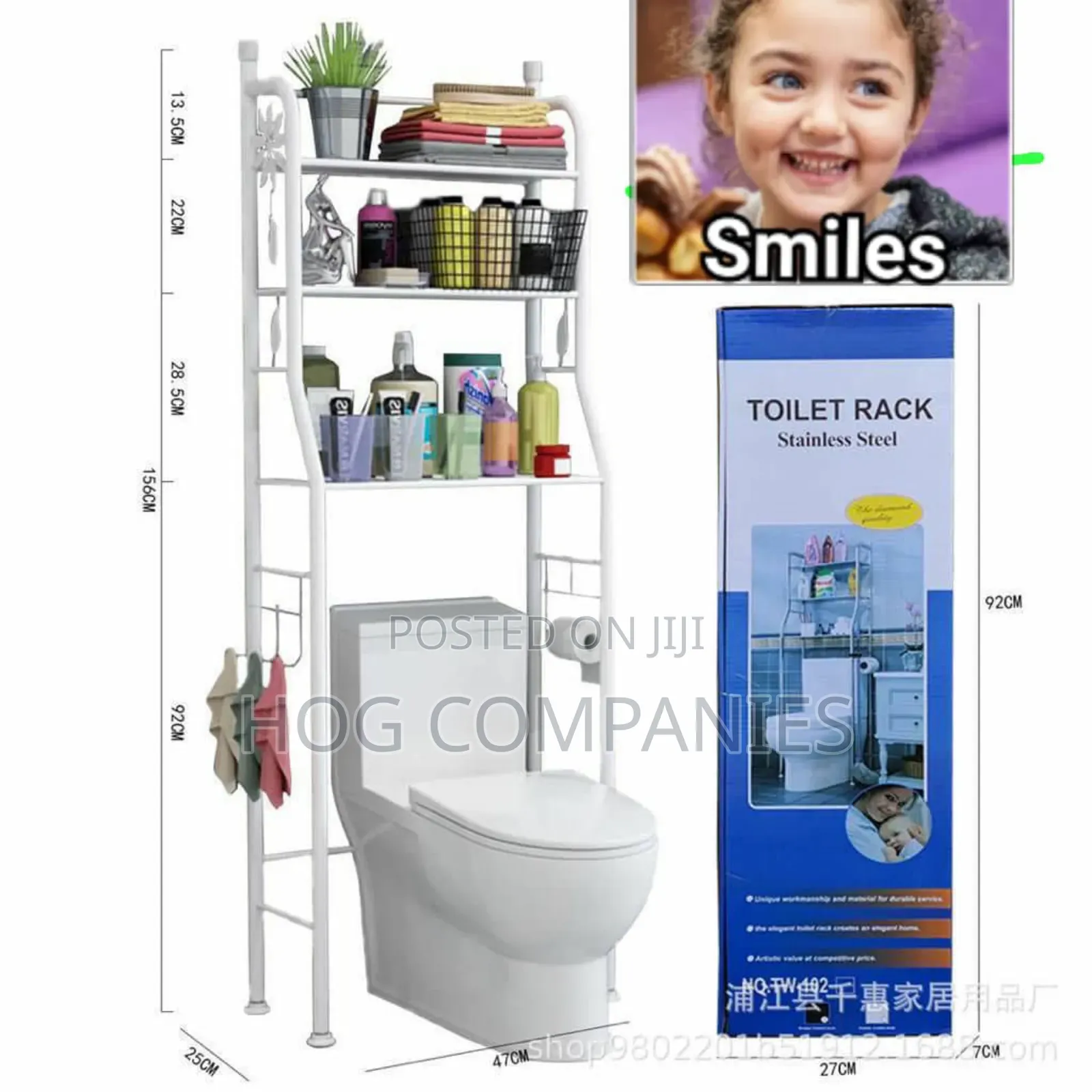 3-tier Toilet Laundry Washing Machine Storage Rack- Fast Delivery