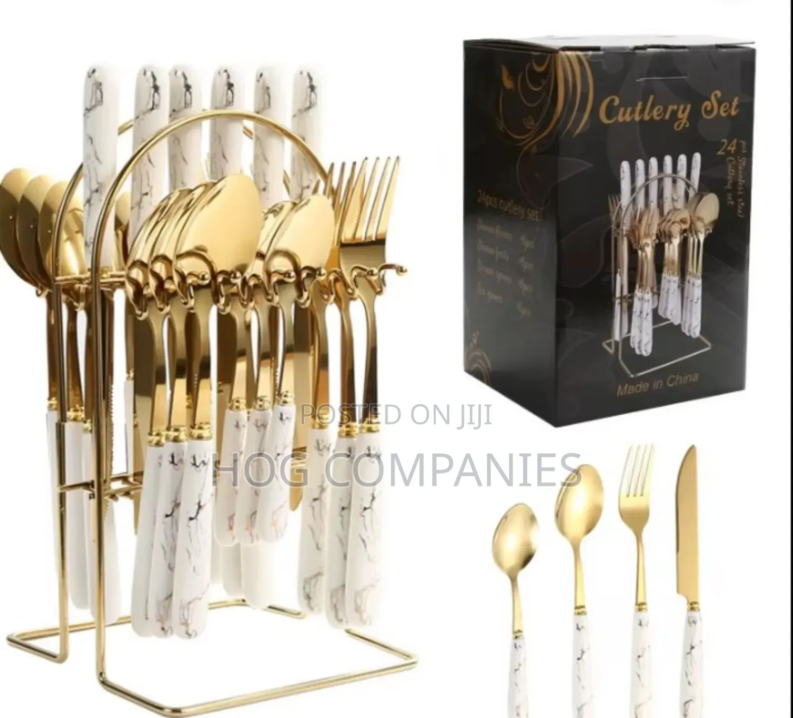 24 Pieces Steak Fourchette Cutlery Set Flatware Sets