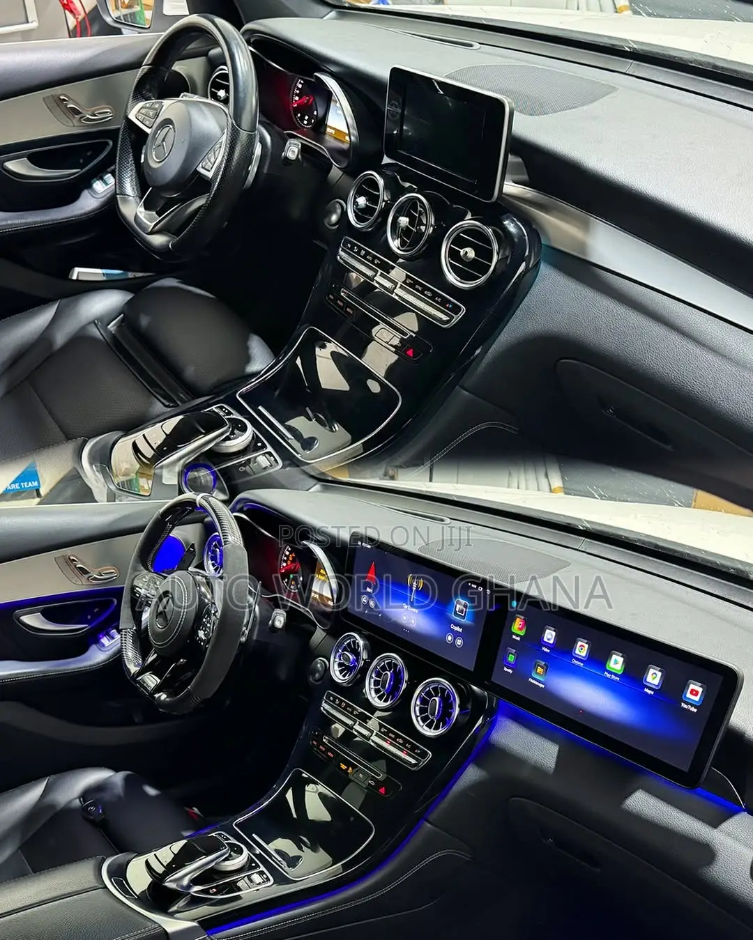 Mercedes Benz W205 C300 C43 C63 2015-2021 Dual Screen Apple Car Play