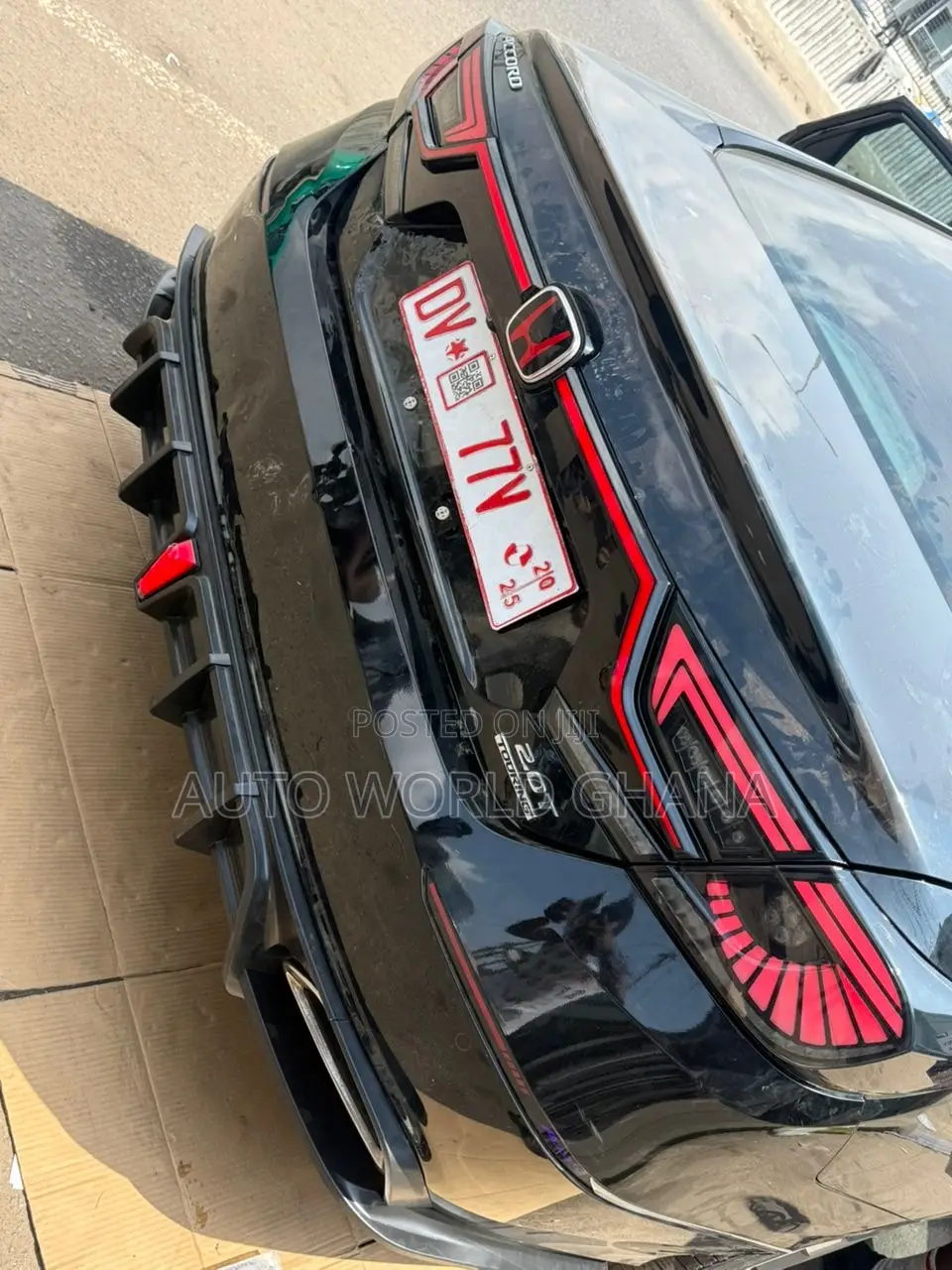 Honda Accord Rear Bumper Exhaust Diffuser With Led Light  2018-22